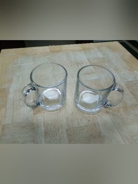 Clear Glass Coffee Mugs - Set of 2